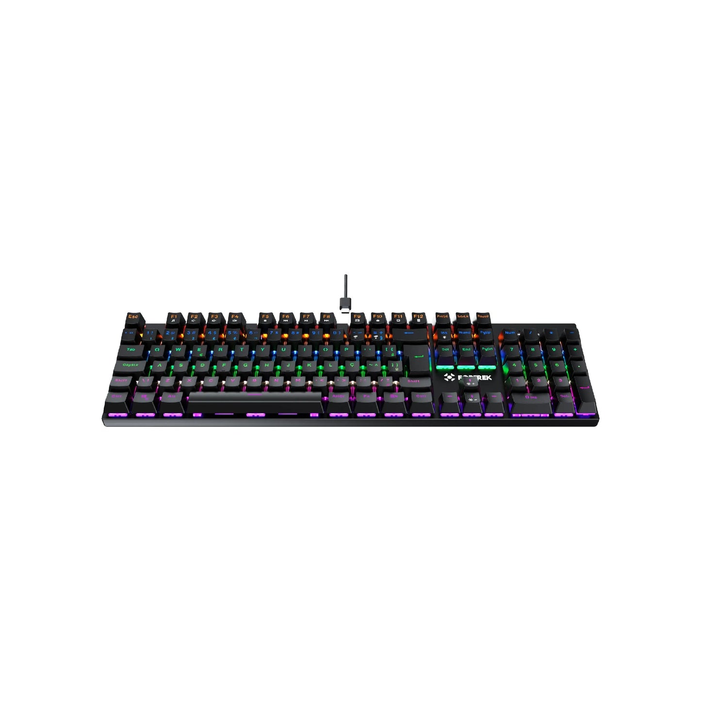 Teclado Gamer Mecânico Fortrek Gravity 100 Fullsized Rgb Rainbow
