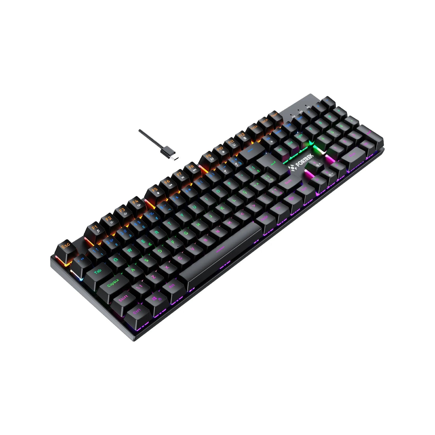 Teclado Gamer Mecânico Fortrek Gravity 100 Fullsized Rgb Rainbow