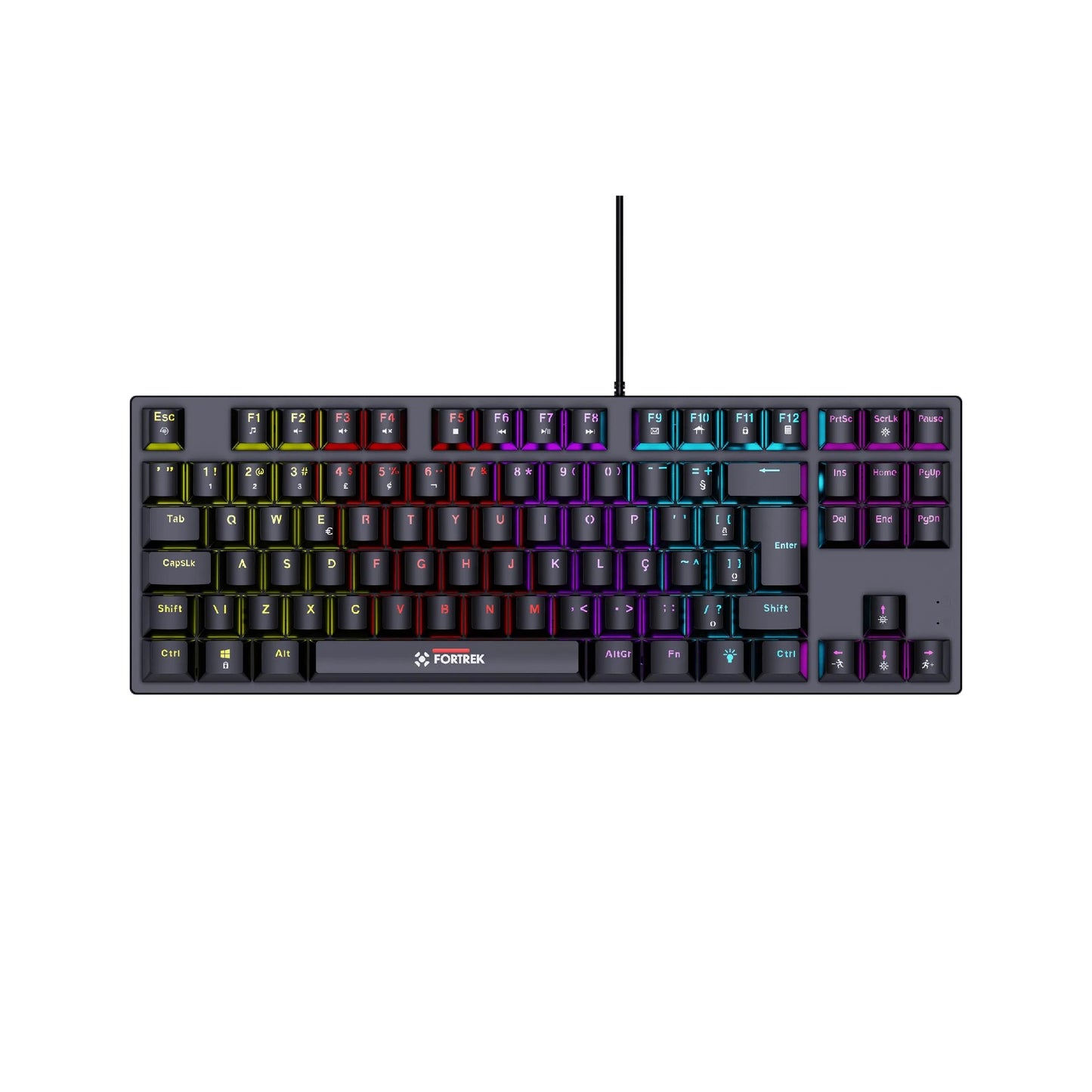 Teclado Mecânico Gamer Fortrek Gravity 80 Rainbow Outemu Red