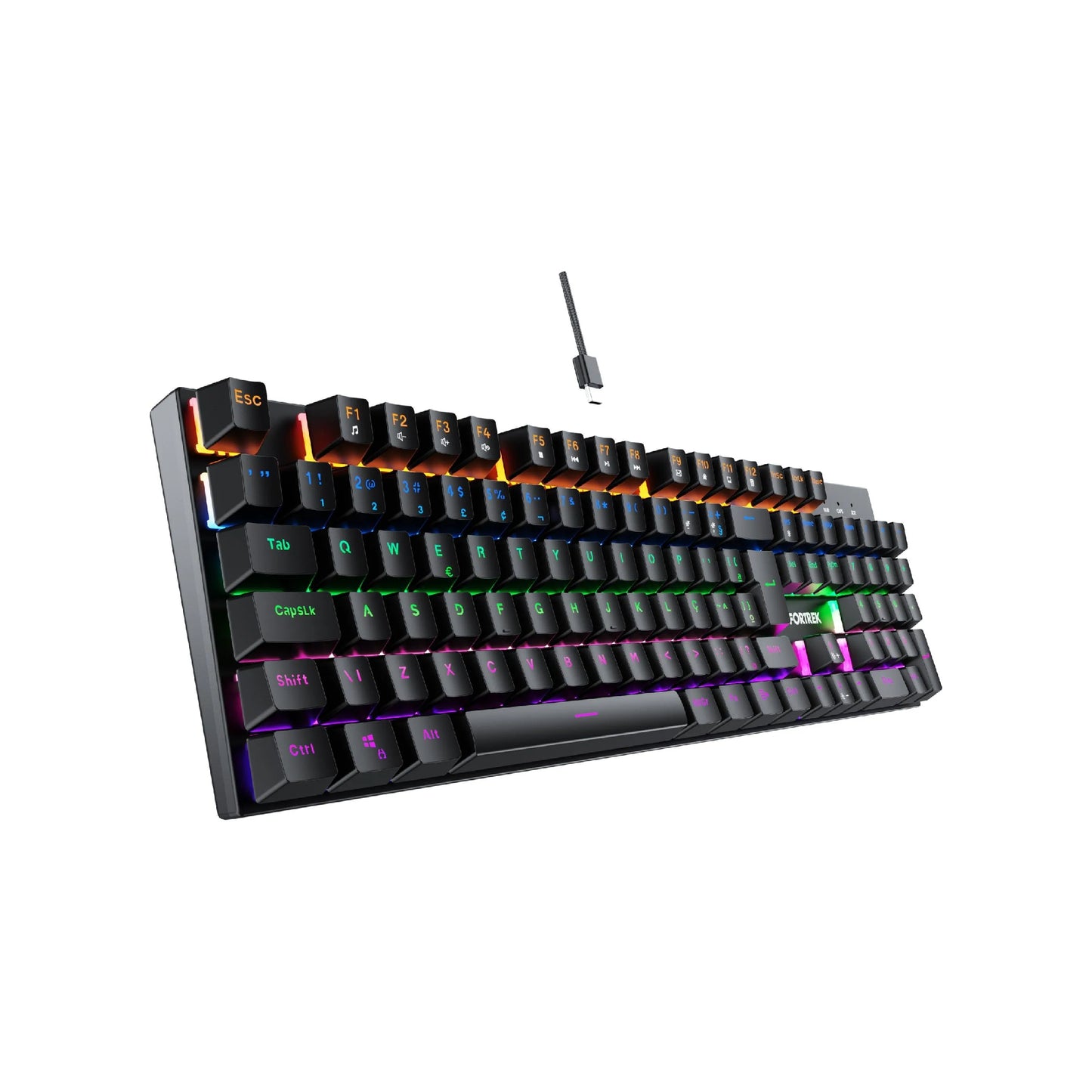 Teclado Gamer Mecânico Fortrek Gravity 100 Fullsized Rgb Rainbow