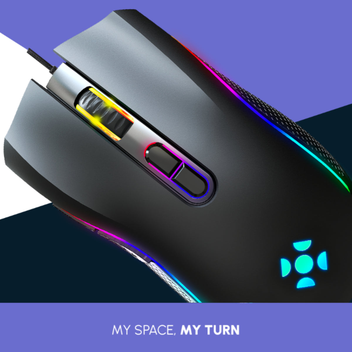 Mouse Gamer RGB Ambidestro Fortrek Black Hawk 7200DPI