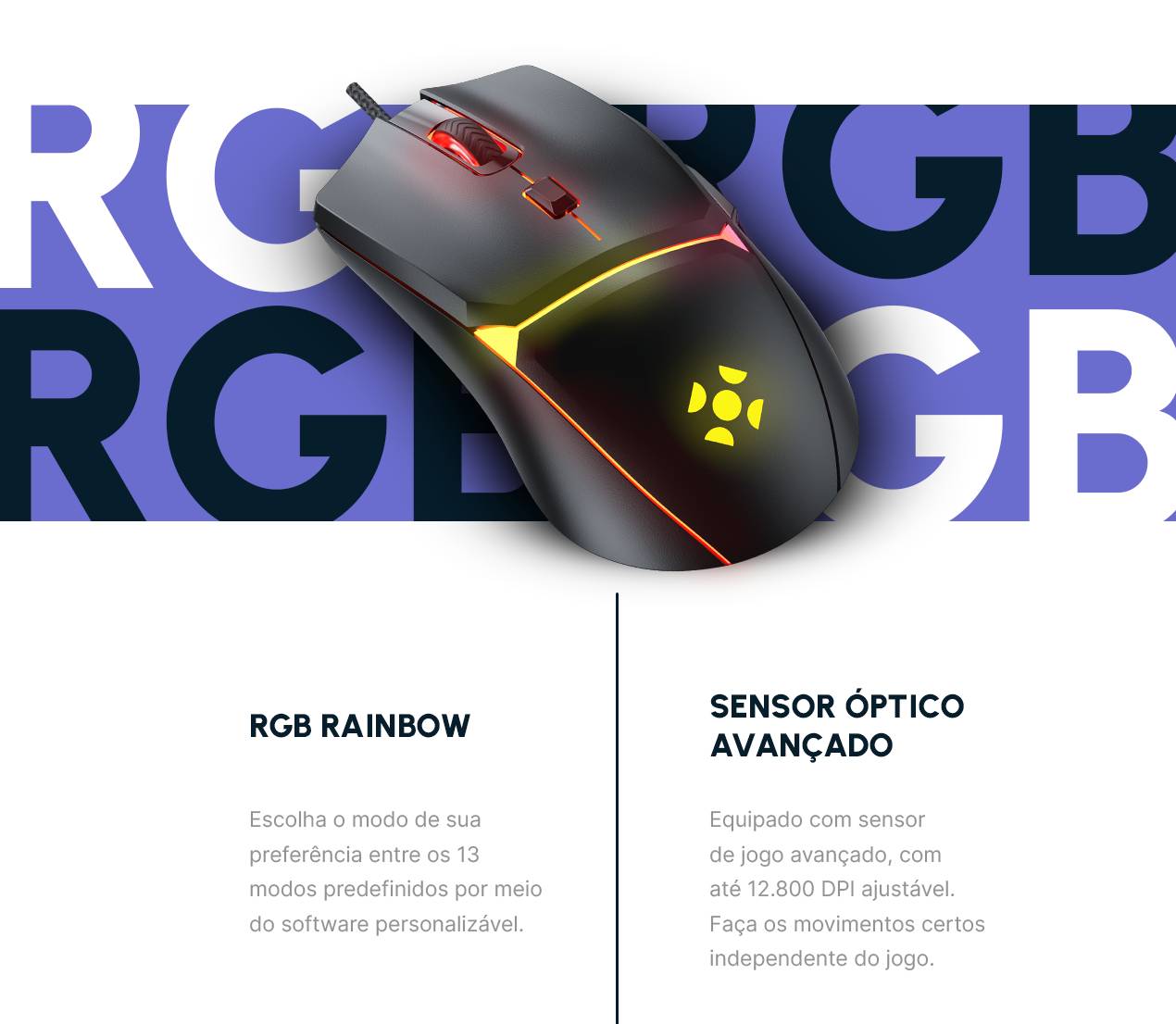 Mouse Gamer Rgb Fortrek Crusader Black Edition 12800dpi
