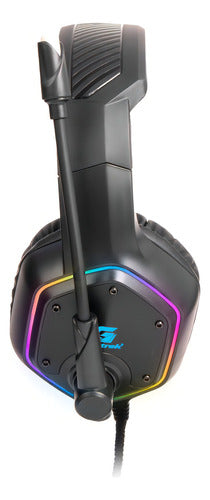Headset Over-ear Gamer Fortrek Blackfire RGB Preto com entrada 2xP2