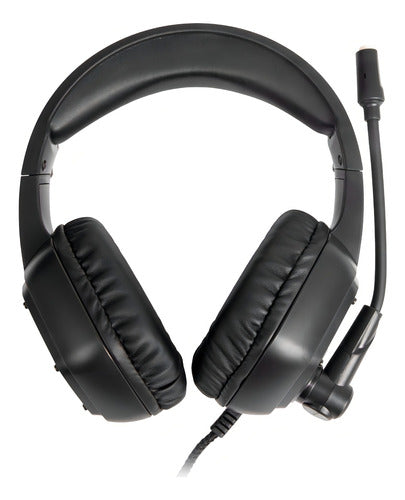 Headset Over-ear Gamer Fortrek Blackfire RGB Preto com entrada 2xP2