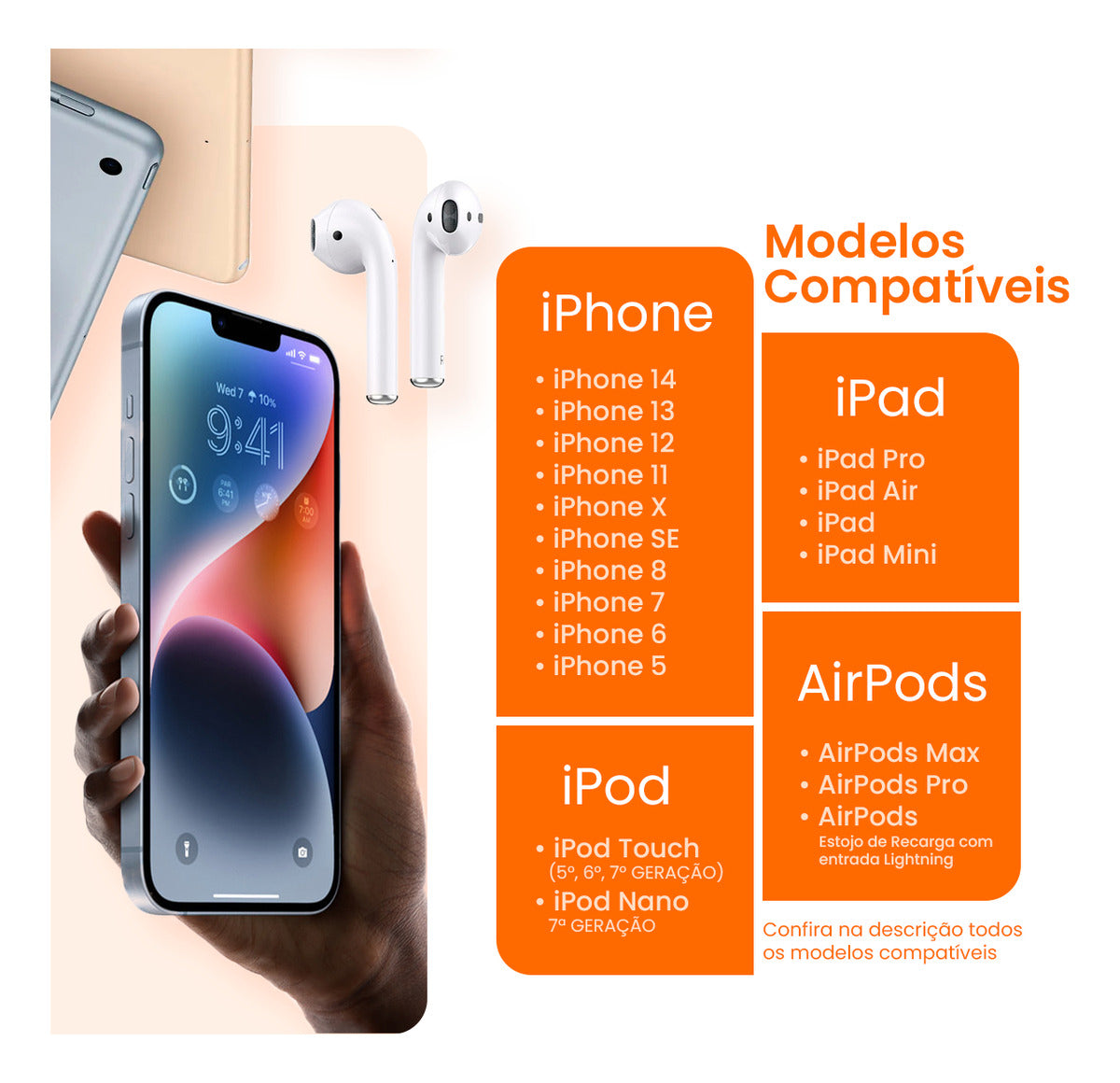 Cabo Lightning Para iPhone 18w Rápido Com Entrada Usb-c