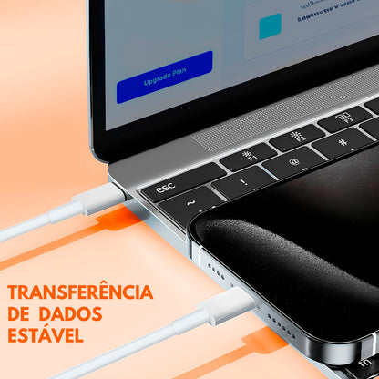 Cabo Lightning Para iPhone 18w Rápido Com Entrada Usb-c