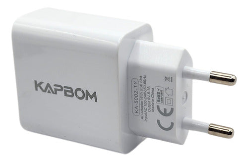 Carregador Rápido 5.1A com duas entradas USB e cabo Tipo C de 1m