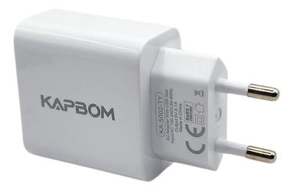 Carregador Rápido 5.1A com duas entradas USB e cabo Tipo C de 1m