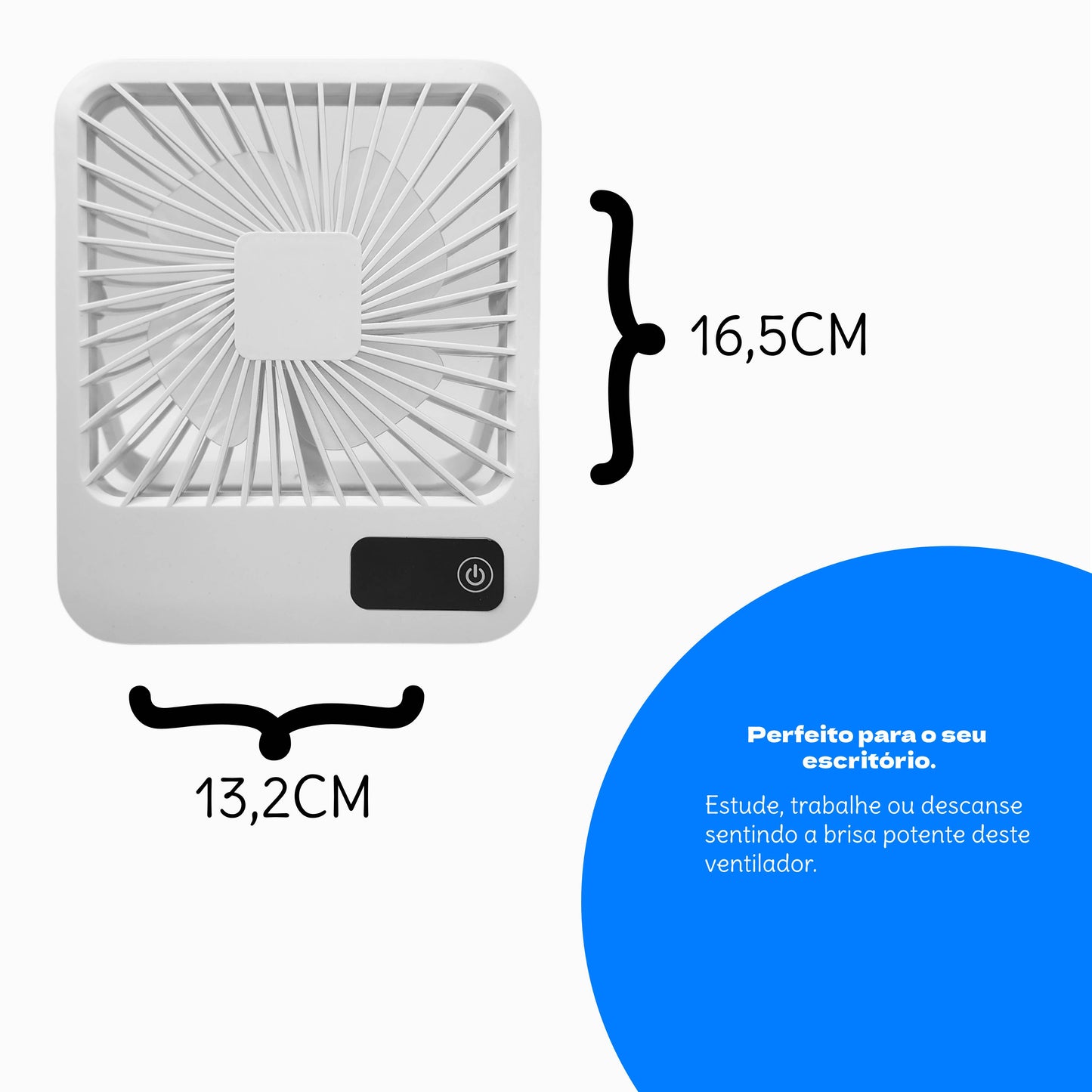 Ventilador Pequeno Turbo De Mesa Portátil Com 5 Velocidades