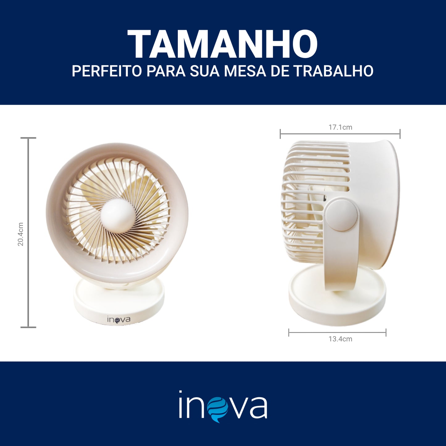 Ventilador Portátil Silencioso Turbo Usb Recarregável