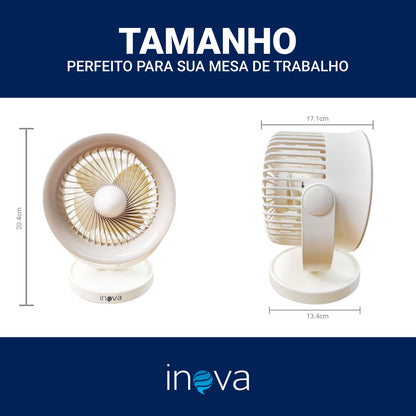 Ventilador Portátil Silencioso Turbo Usb Recarregável